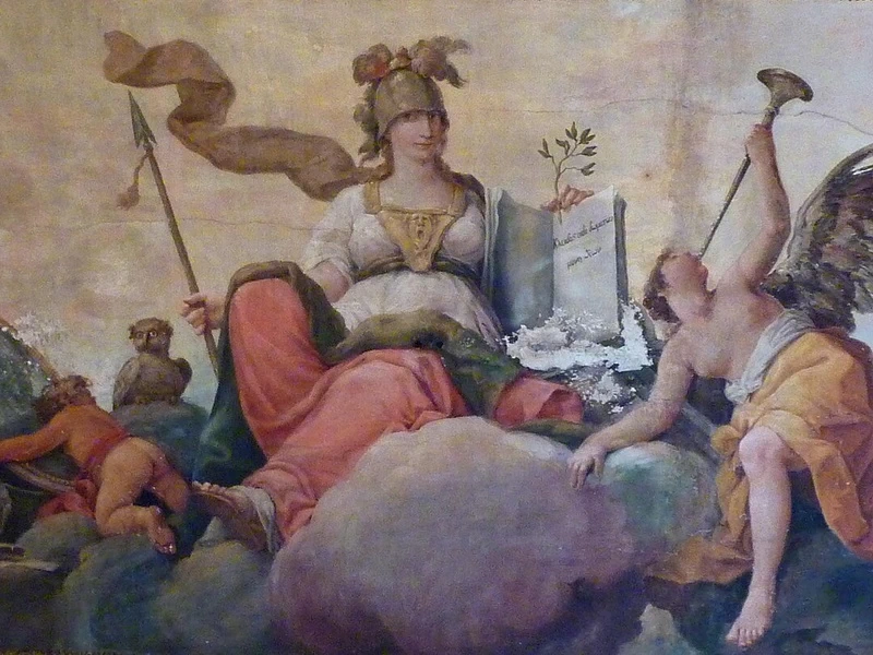 1742-Domenico Muzzi - Allegoria della Giustizia - volta di una sala privata del Palazzo Dalla Rosa Prati (Parma)